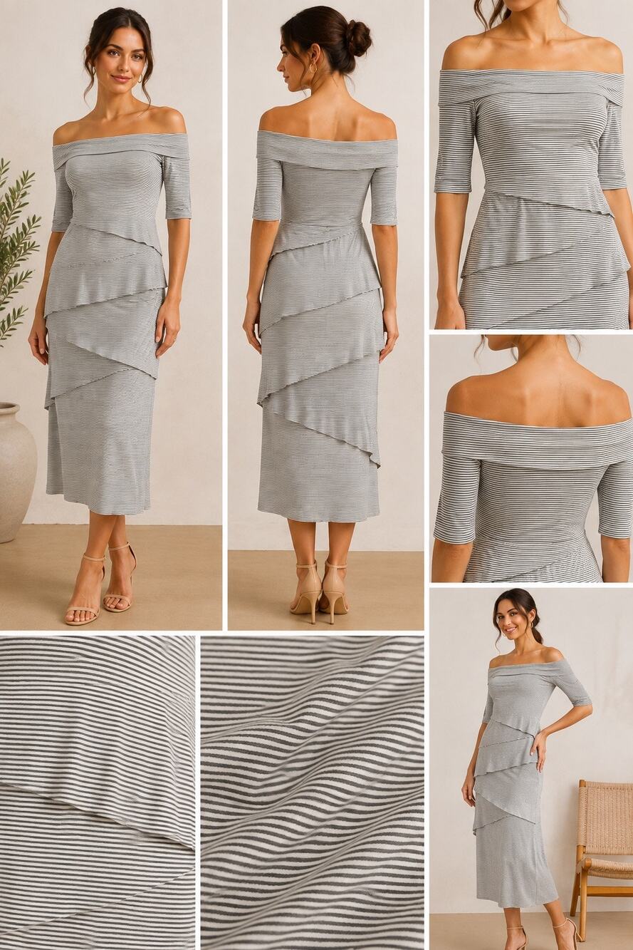 Bailey 44 Degage Striped Dress S NWT Off Shoulder Tiered Striped